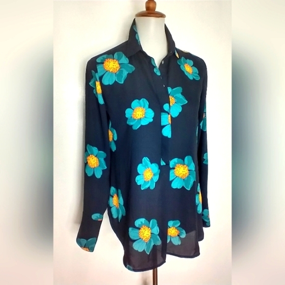 BANANA REPUBLIC FLORAL BLOUSE - Picture 1 of 8
